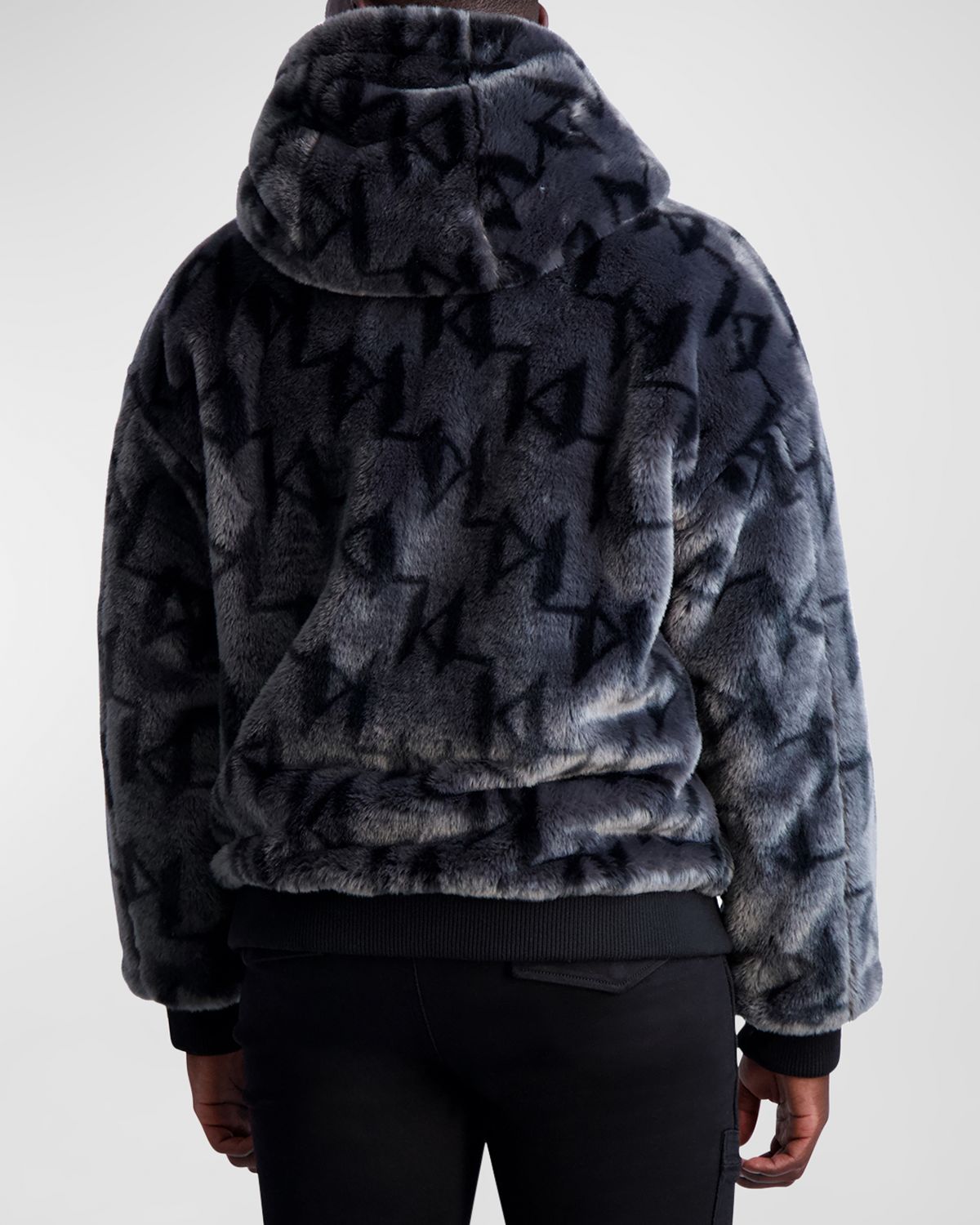 Karl Lagerfeld Paris Men 's Reversible Bomber Jacket w/ Faux Fur | Thumbnail 3 Karl Lagerfeld Paris Men 's Reversible Bomber Jacket w/ Faux Fur | Thumbnail 3