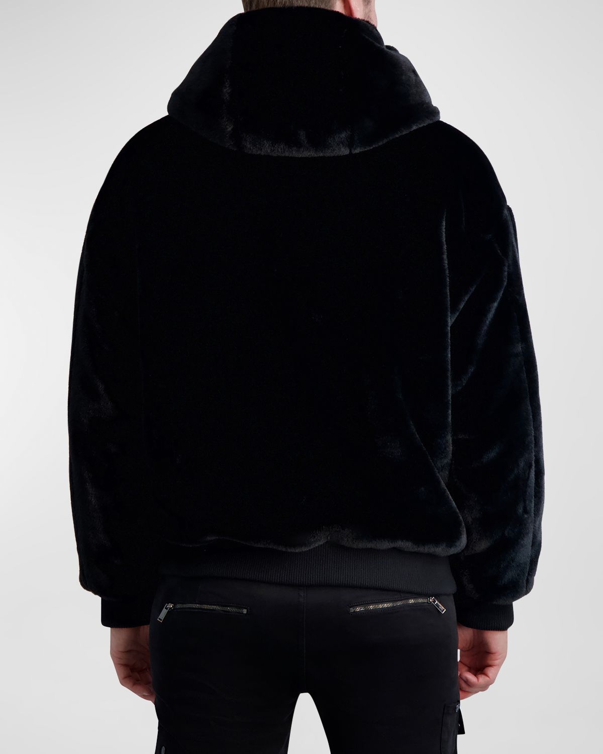 Karl Lagerfeld Paris Men 's Reversible Bomber Jacket w/ Faux Fur | Thumbnail 6 Karl Lagerfeld Paris Men 's Reversible Bomber Jacket w/ Faux Fur | Thumbnail 6