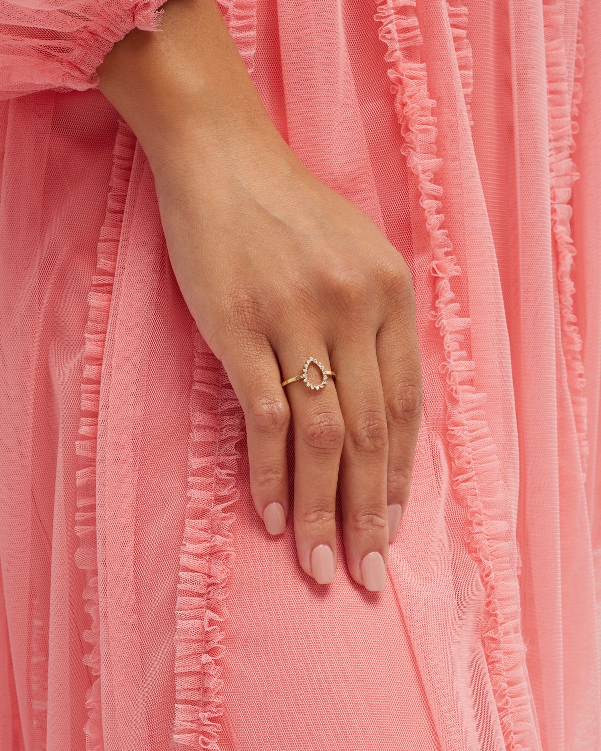 Jennifer Meyer Mini 3-Prong Open Teardrop Ring