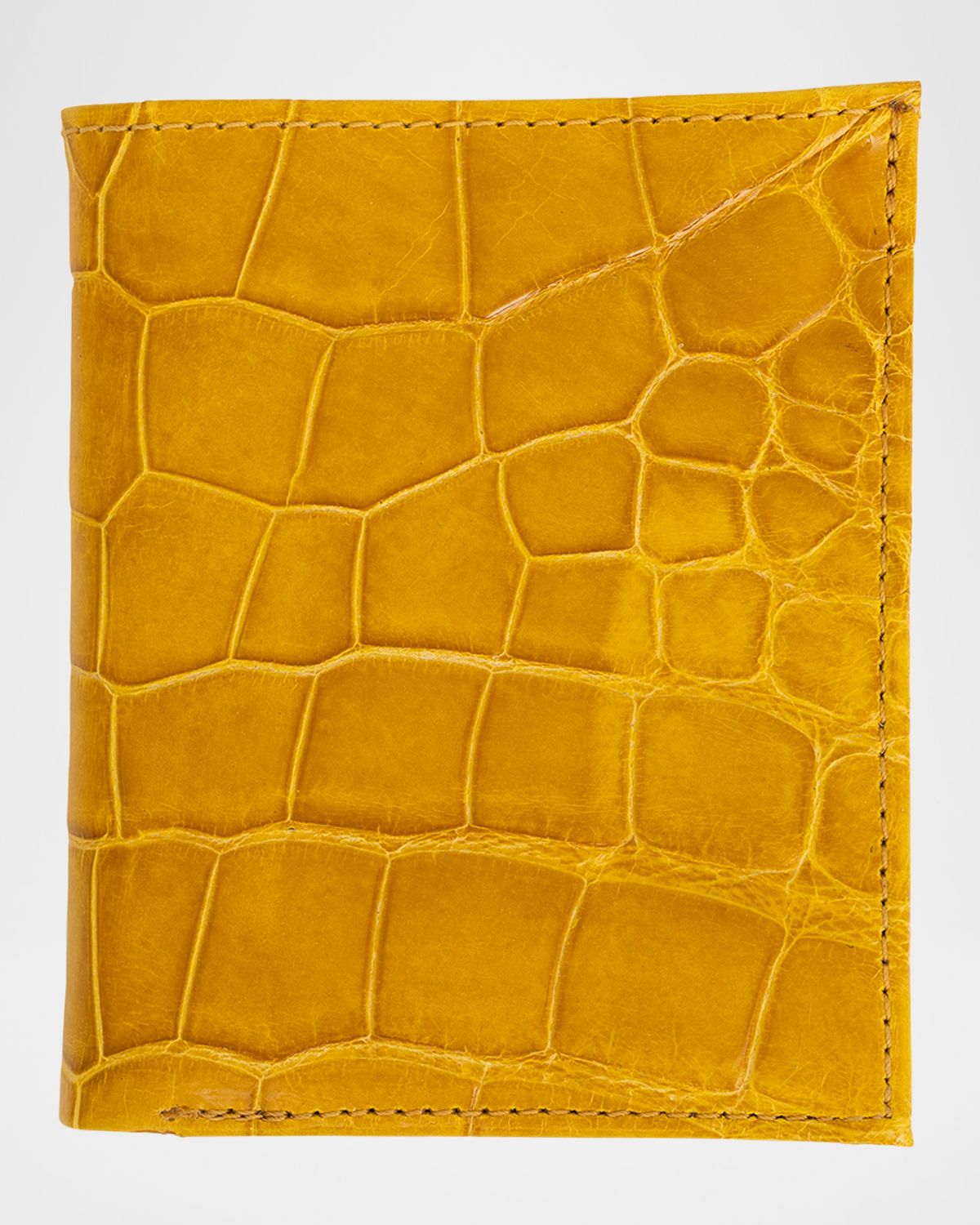 Abas Men 's Glazed Alligator Compact Wallet; Monogram Available