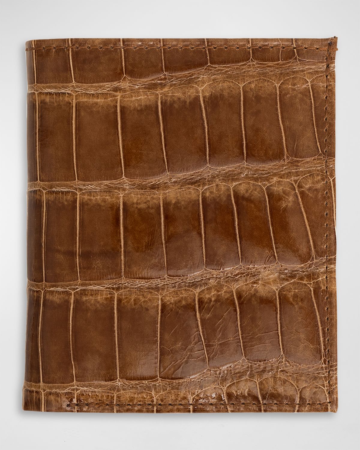 Abas Men 's Glazed Alligator Compact Wallet; Monogram Available
