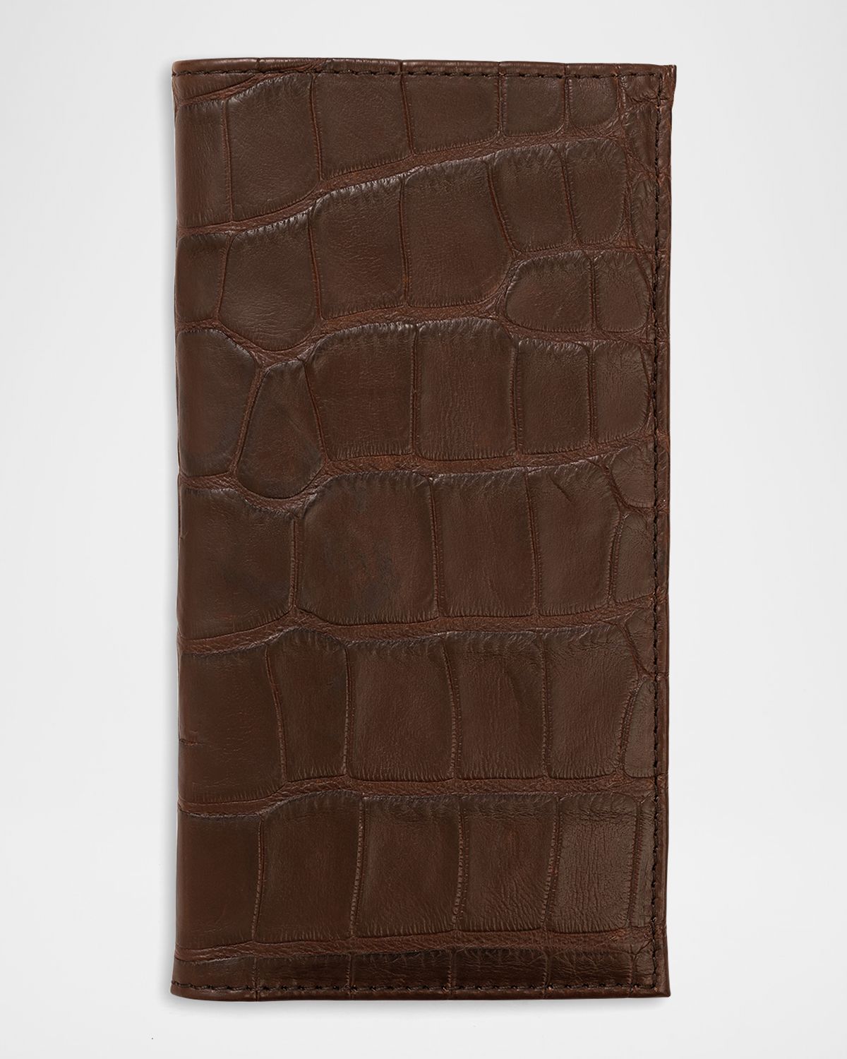 Abas Men 's Matte Alligator Leather Bifold Coat Wallet