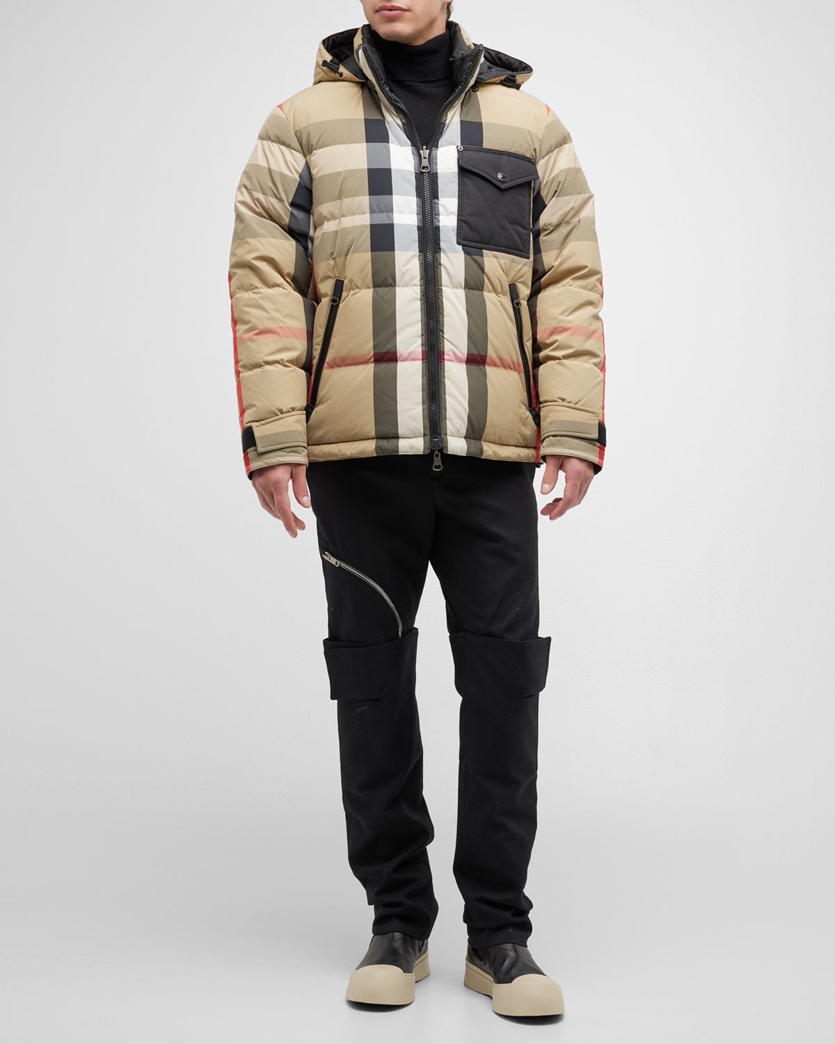 Burberry Men 's Rutland Reversible Check Puffer Jacket