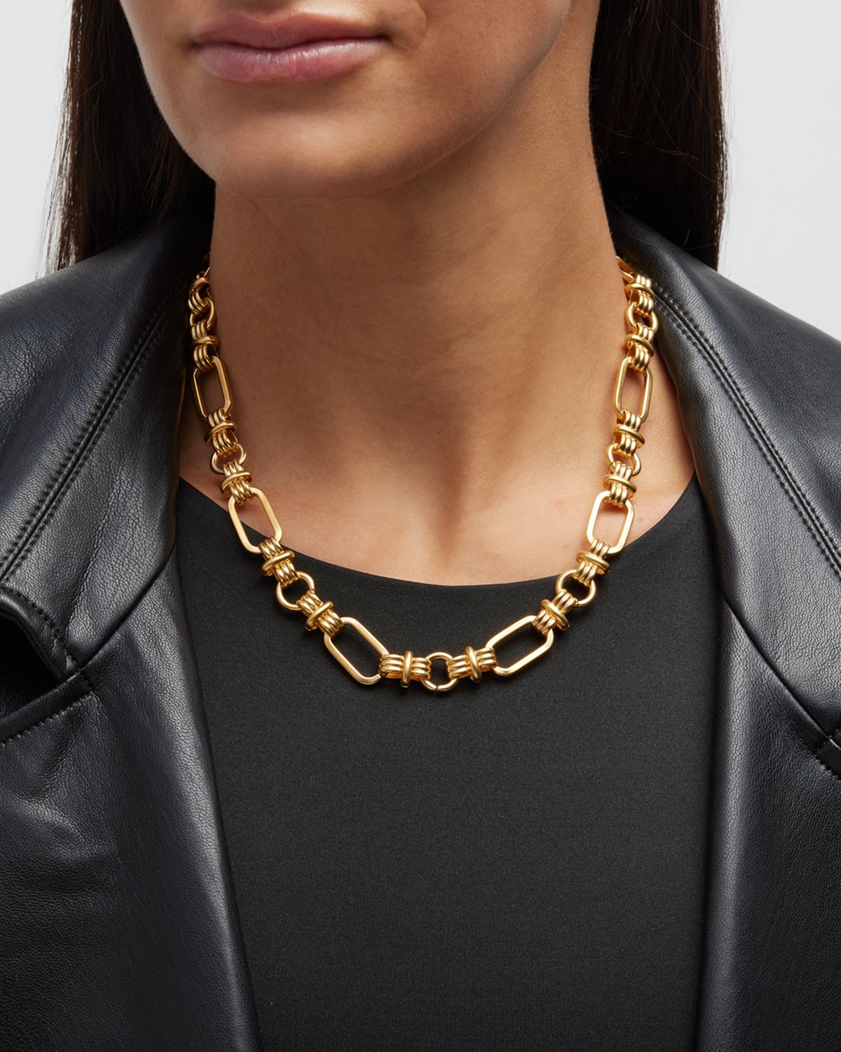 Dina Mackney Nouveau Chain Smooth Link Necklace with Connectors
