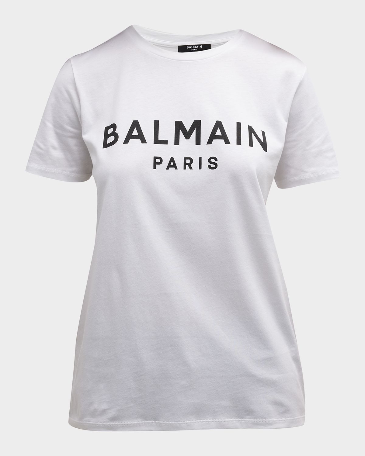 Balmain 3-Button Flocked Logo T-Shirt