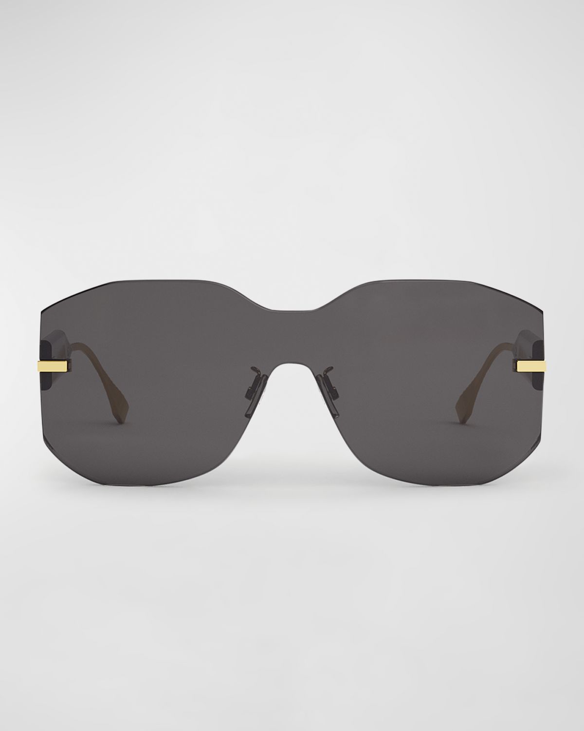 Fendi Rectangular Metal Shield Sunglasses