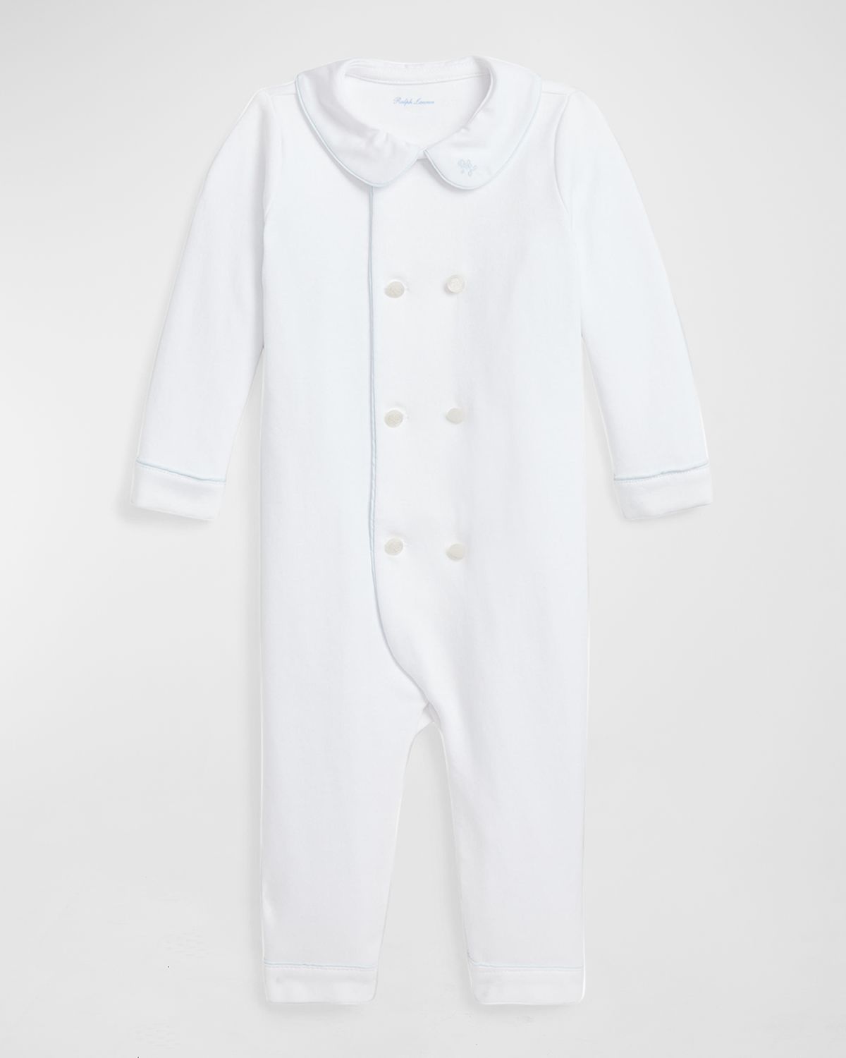 Ralph Lauren Childrenswear Boy 's Double Breasted Embroidered Coverall, Size 3M-18M