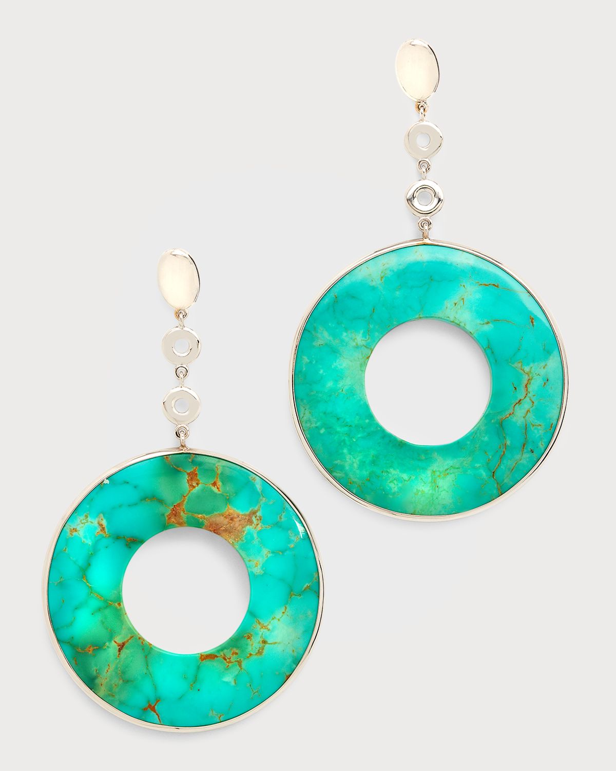 Sanalitro 18K White Gold Arizona Turquoise Earrings