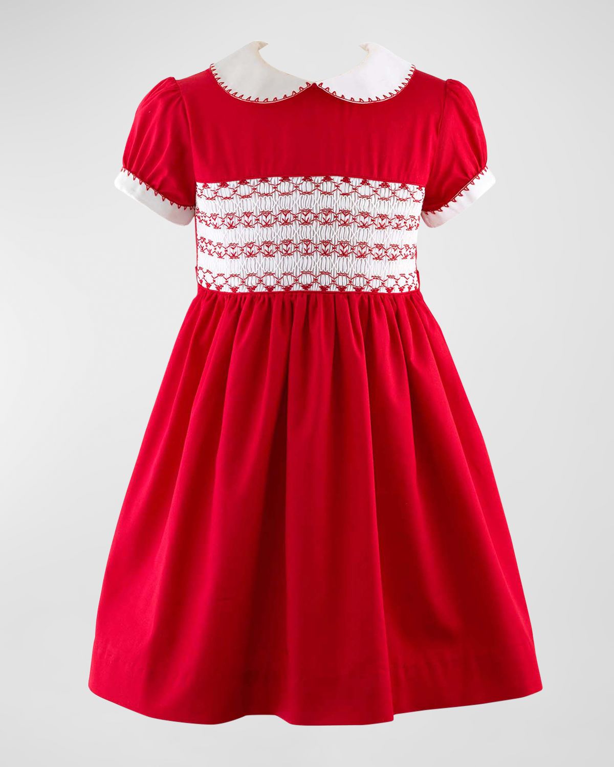 Rachel Riley Girl 's Smocked Festive Dress, Size 2-10