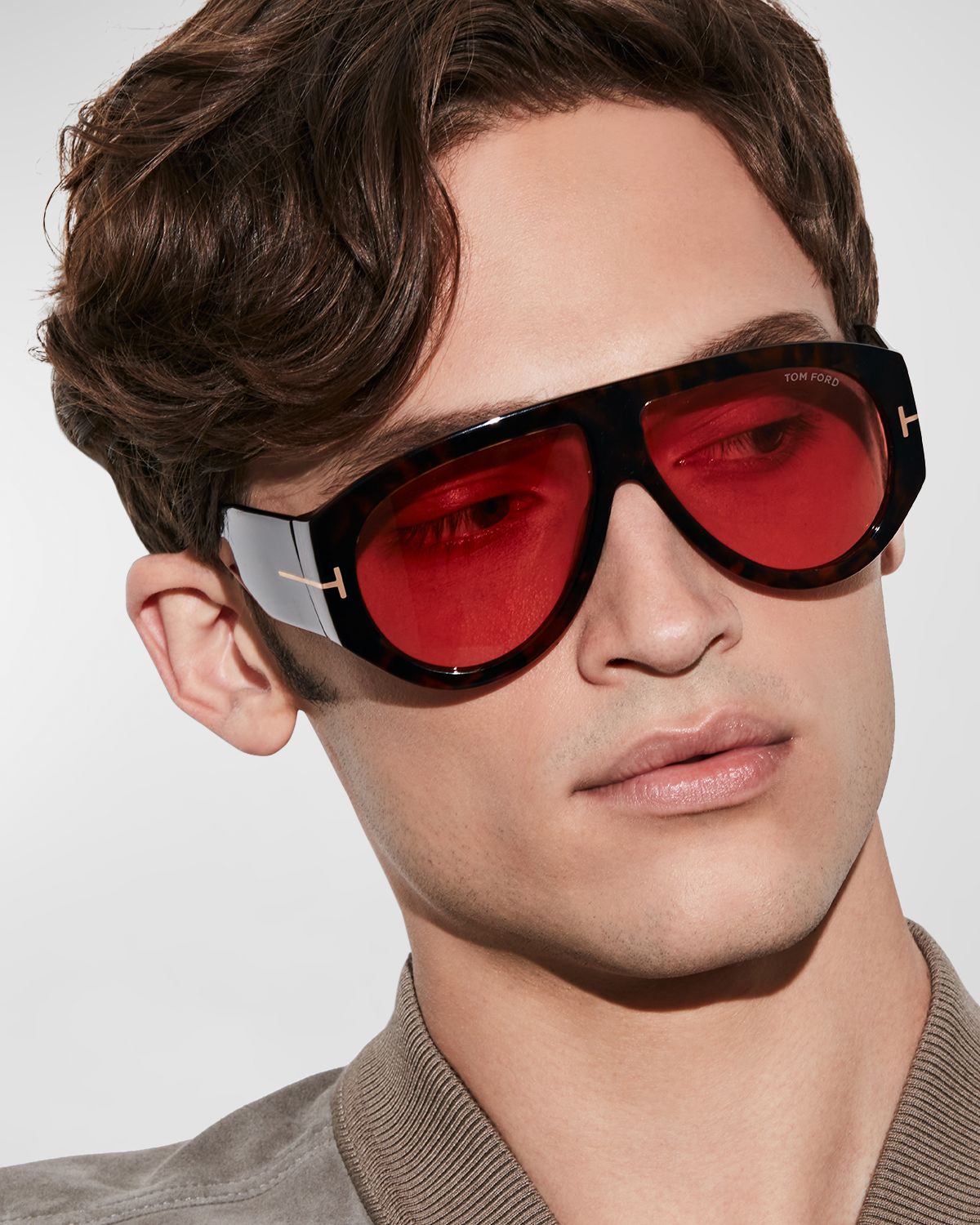 TOM FORD Men 's Bronson T-Logo Shield Sunglasses | Thumbnail 4 TOM FORD Men 's Bronson T-Logo Shield Sunglasses | Thumbnail 4
