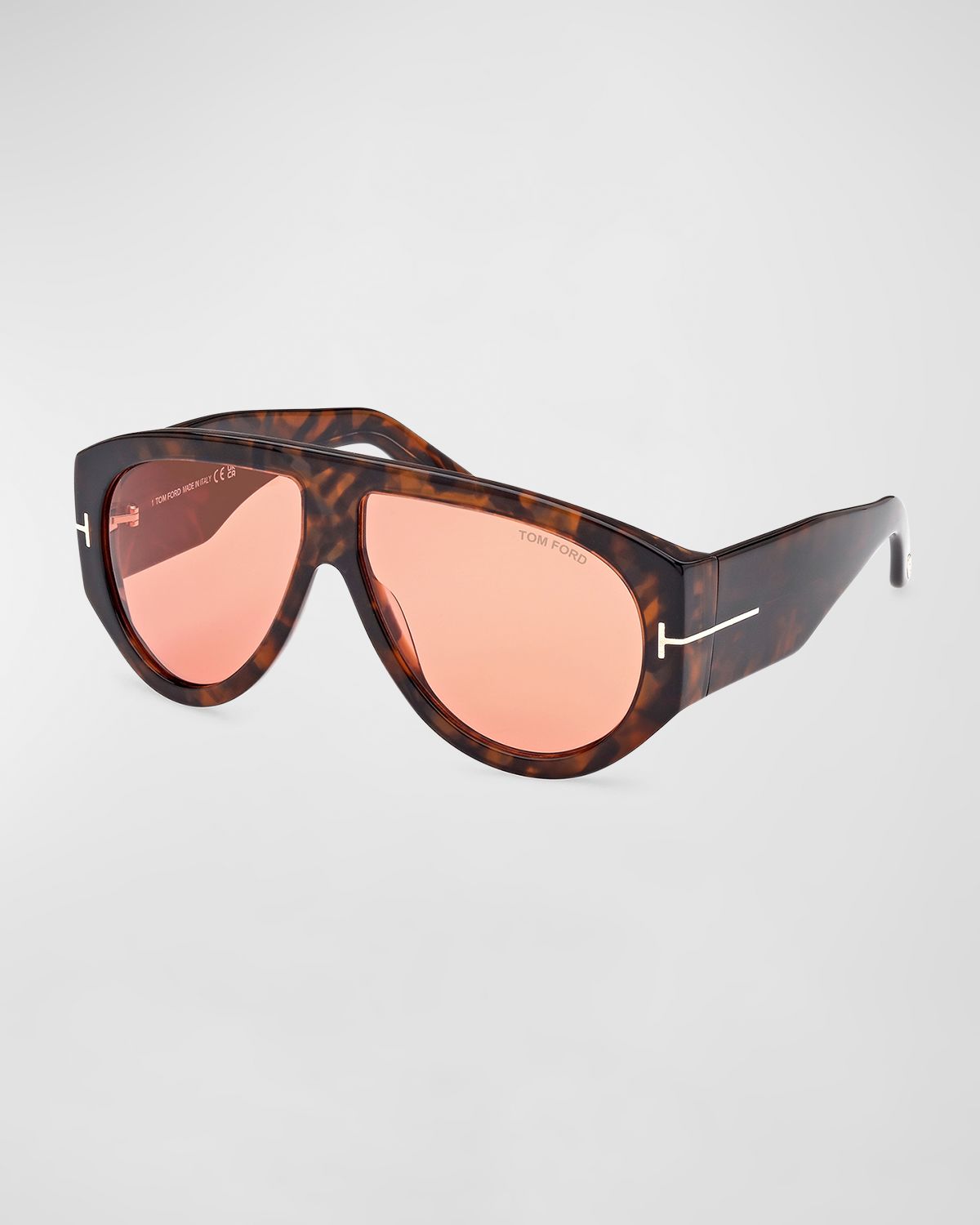 TOM FORD Men 's Bronson T-Logo Shield Sunglasses