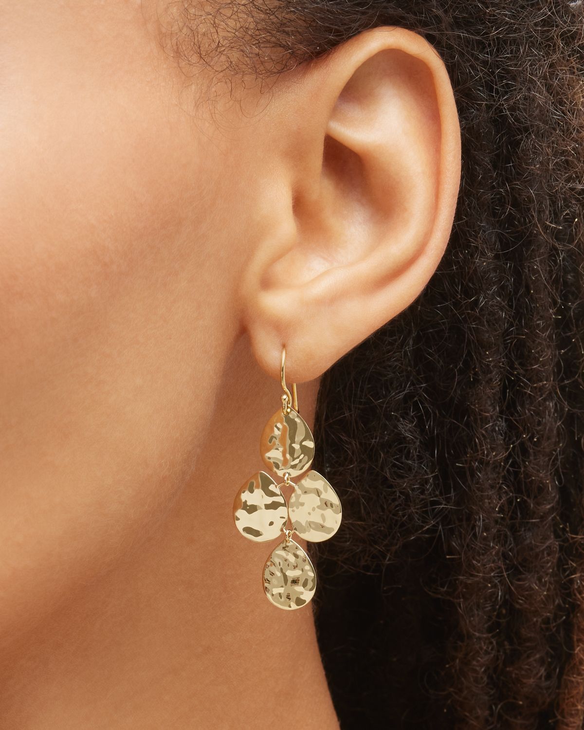 Ippolita Small Crinkle Cascade Earrings in 18K Gold