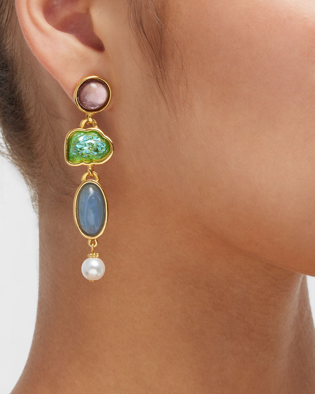 Ben-Amun Multi-Stone and Shape Post Earrings