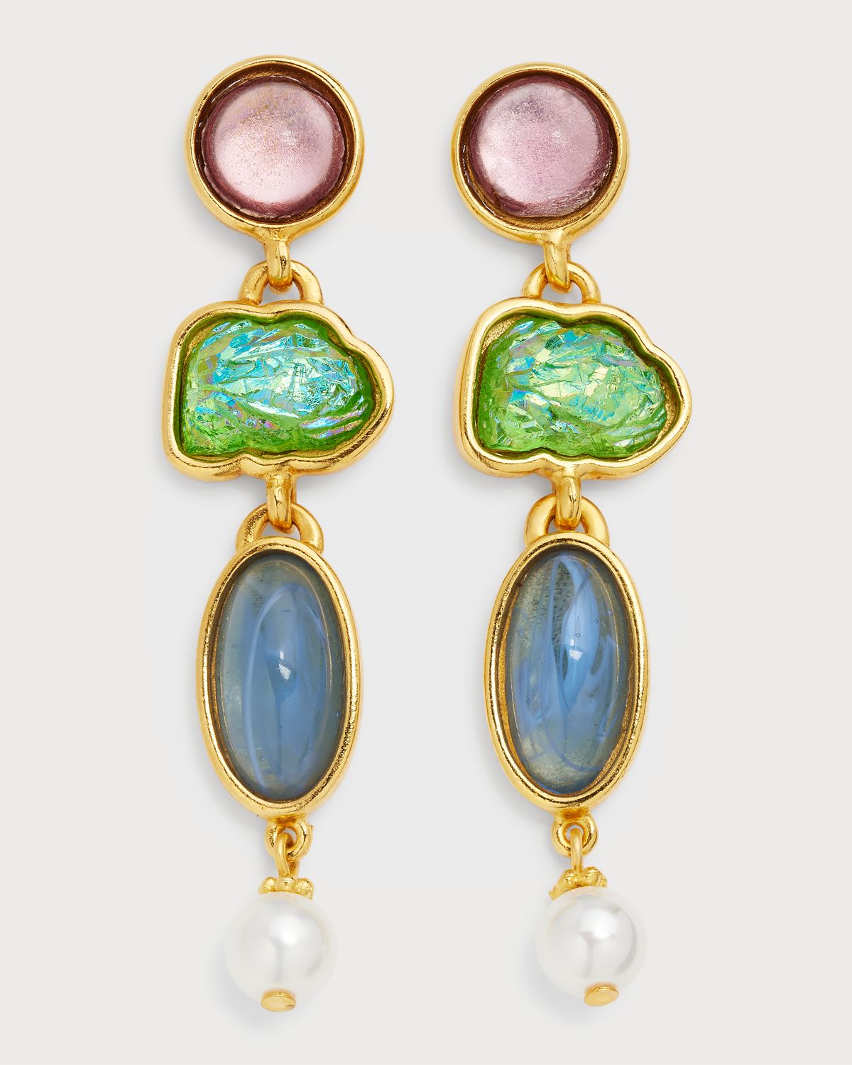 Ben-Amun Multi-Stone and Shape Post Earrings