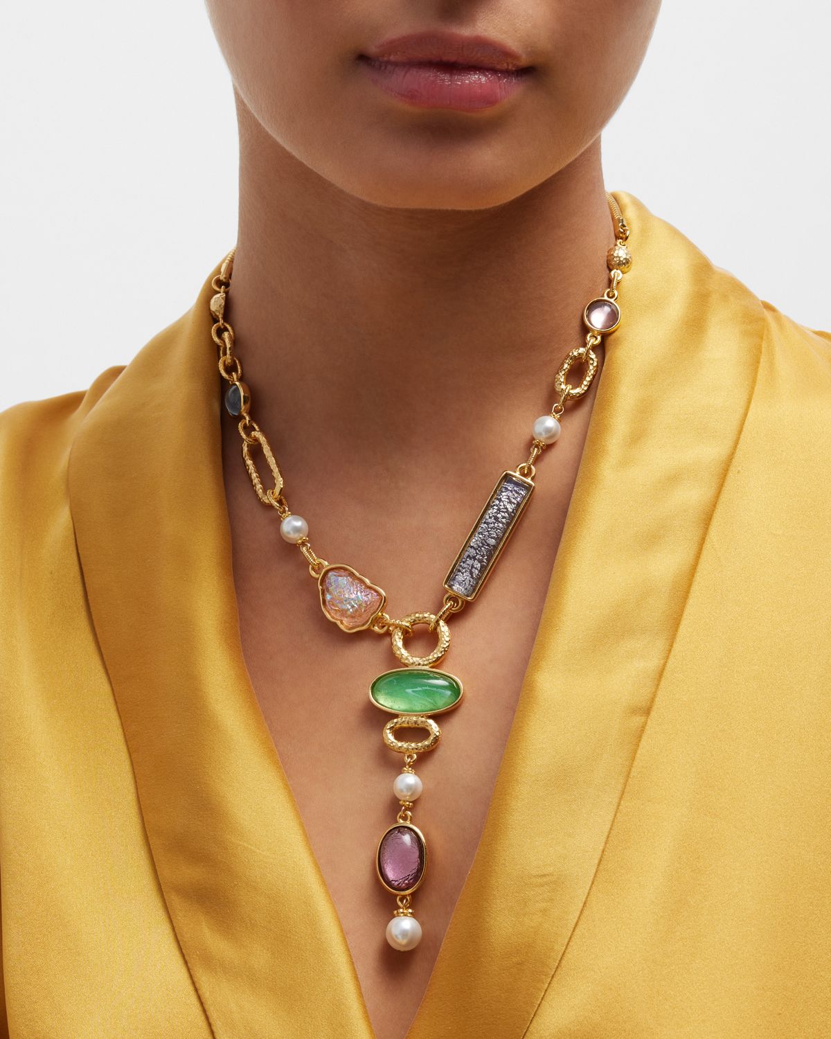 Ben-Amun Multi-Stone and Shape Y-Drop Necklace