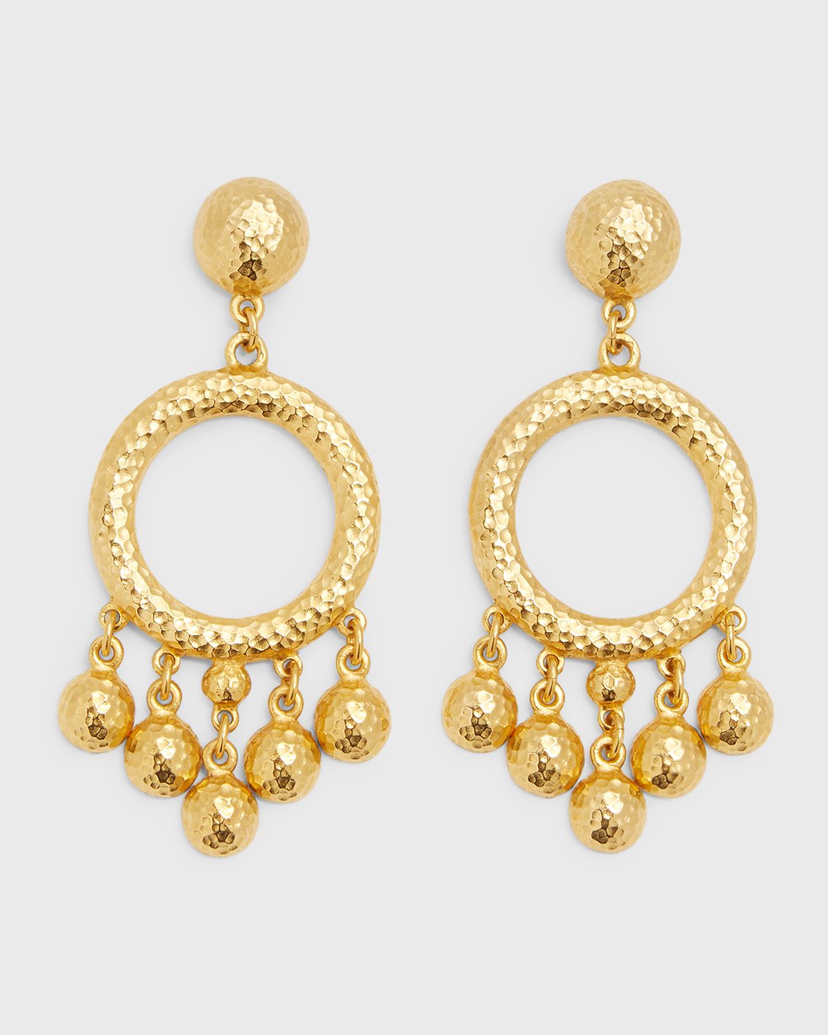 Ben-Amun Hammered Hoop Drop Earrings