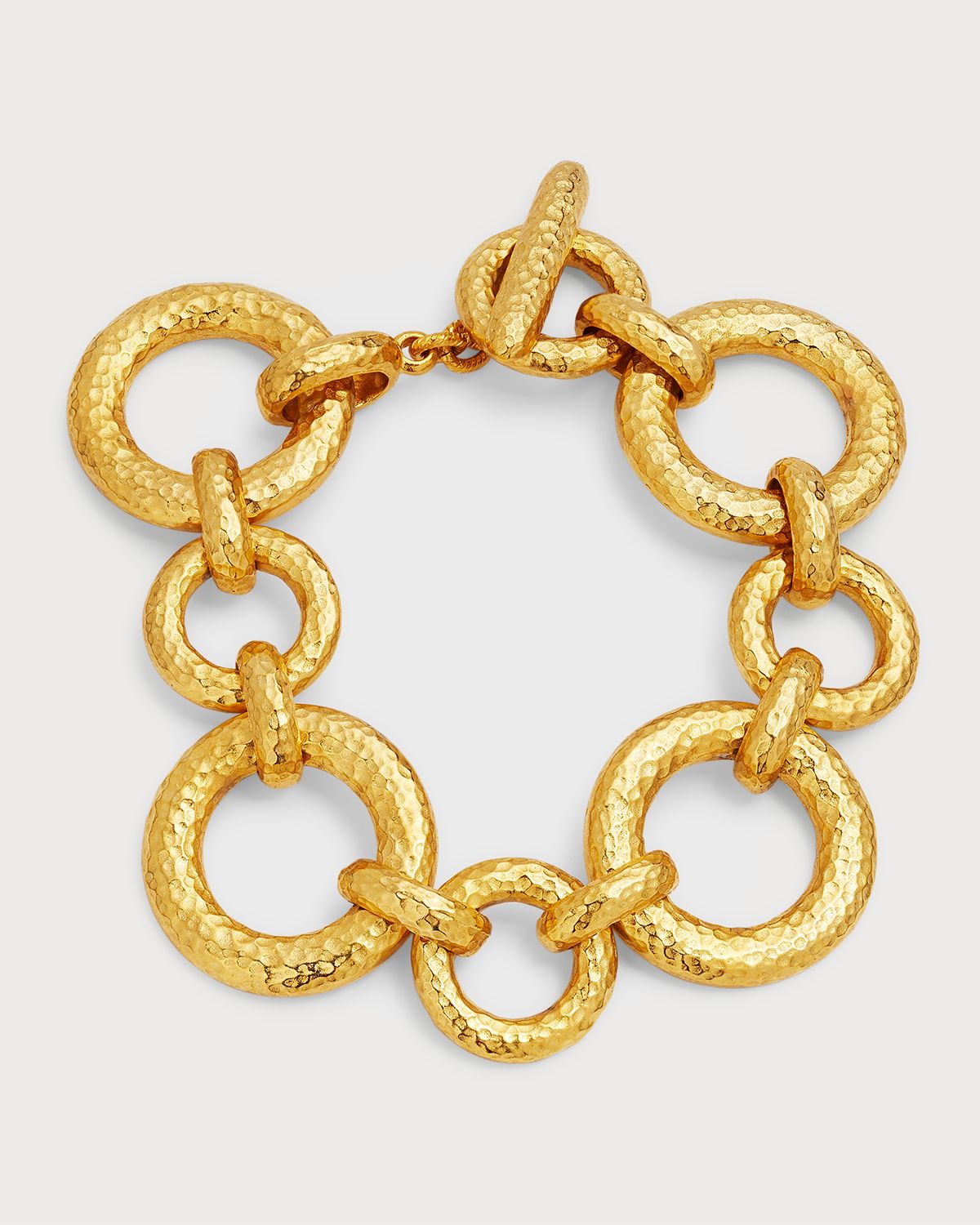 Ben-Amun Gold Hammered Circle Chain Bracelet