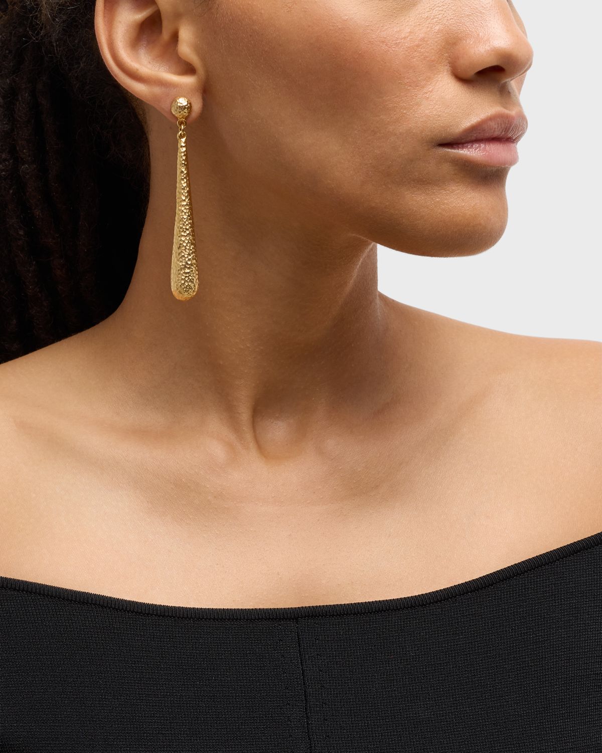 Ben-Amun Hammered Gold Earrings
