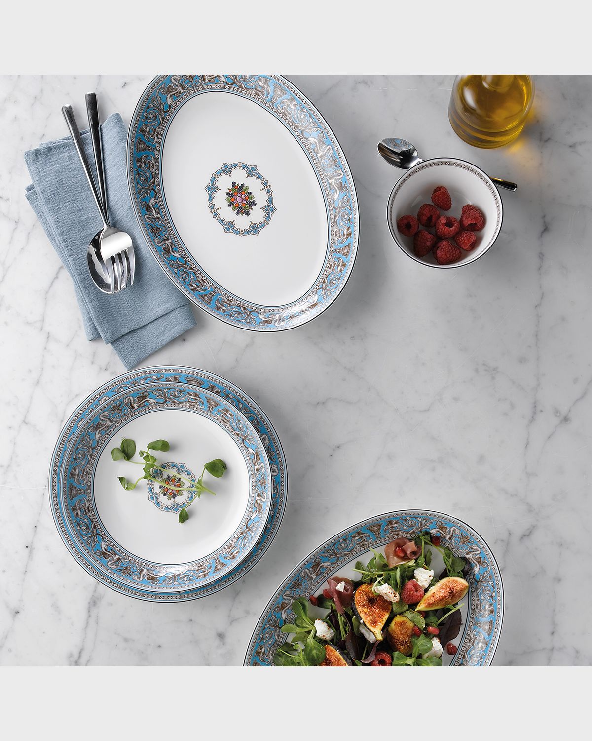 Wedgwood Florentine Turquoise Oval Platter 13.75"