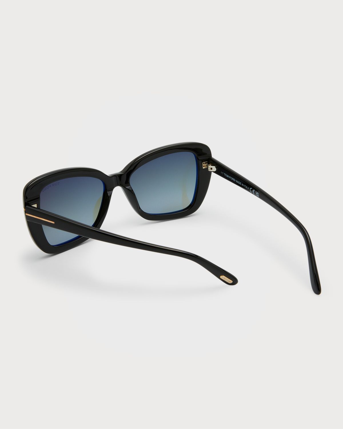TOM FORD Maeve Havana Acetate Butterfly Sunglasses