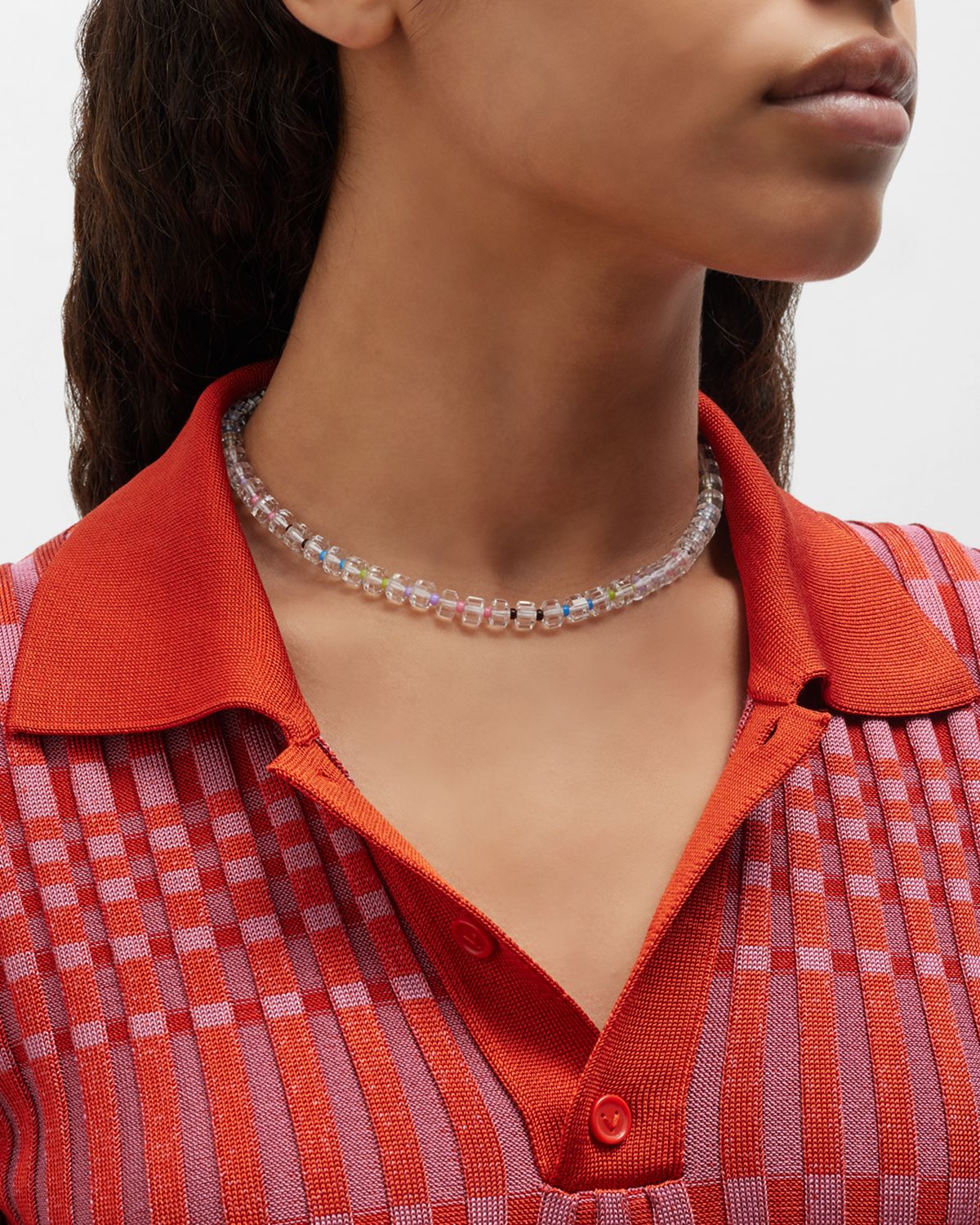 Bea Bongiasca B Beaded Necklace in Glass Beads and Enamel