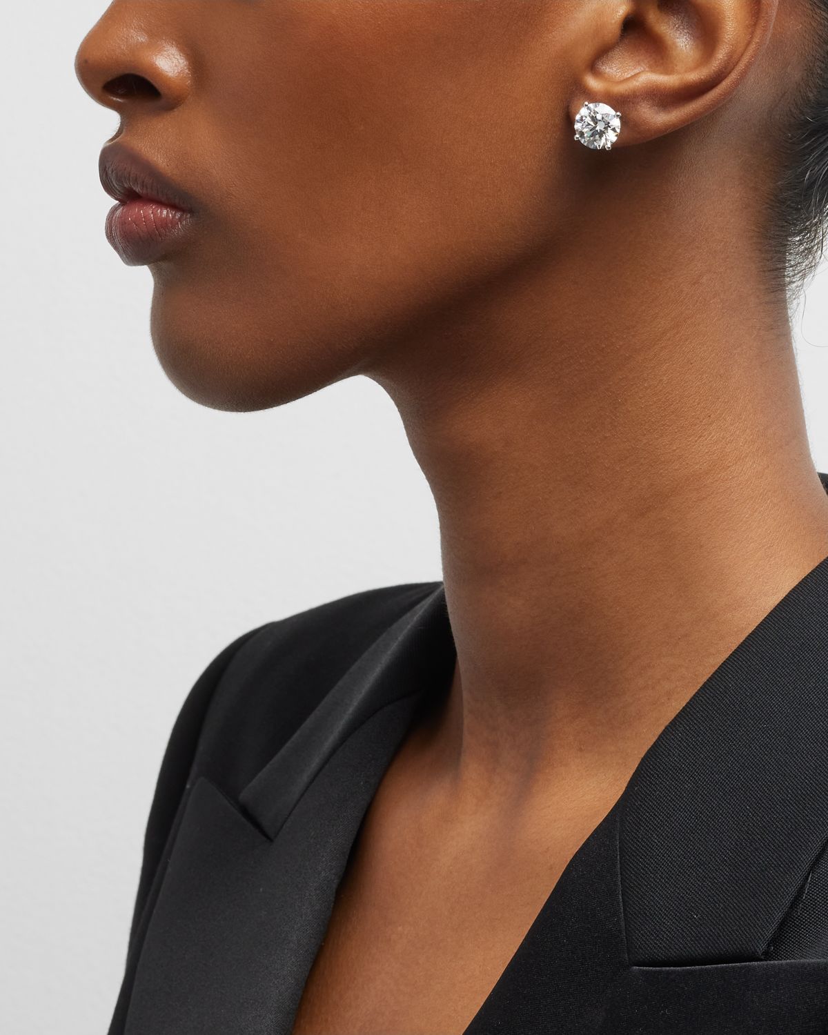 Neiman Marcus Lab Grown Diamonds Lab Grown Diamond 18K White Gold Round Stud Earrings