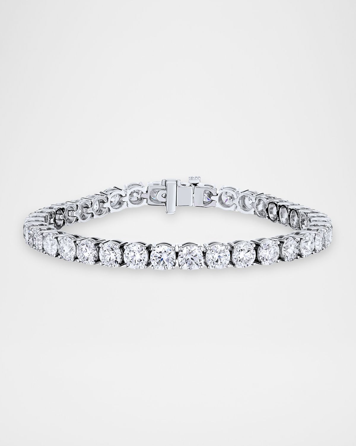 Neiman Marcus Diamonds 18K White Gold Round Diamond GH/SI Tennis Bracelet, 7"L