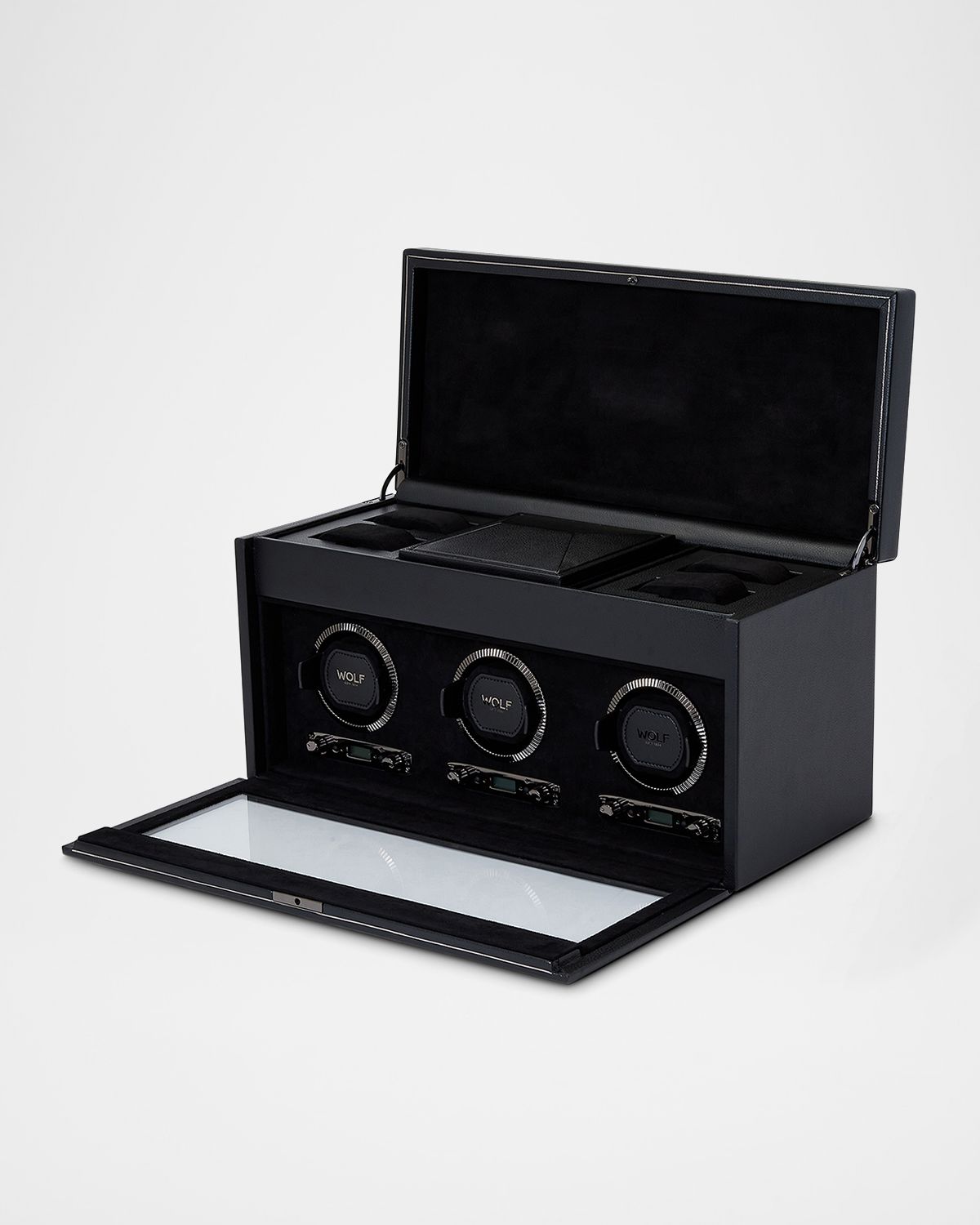 WOLF British Racing Triple Watch Winder with Storage