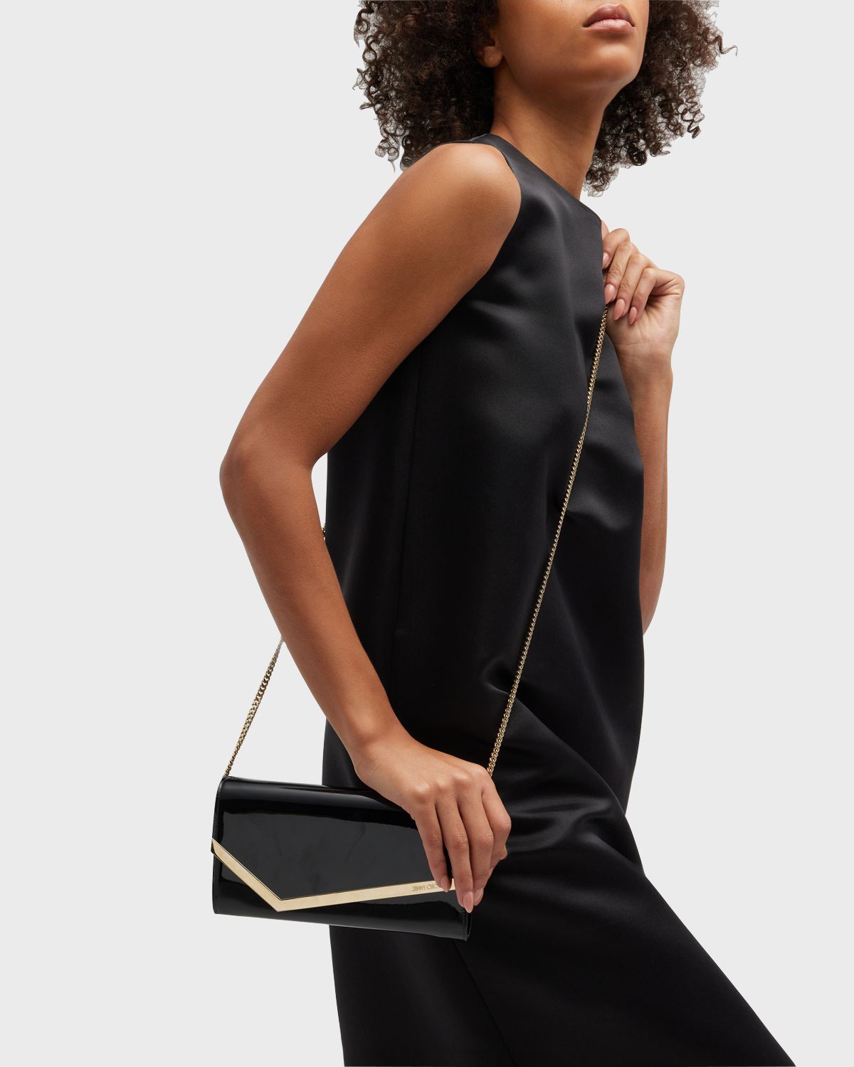 Jimmy Choo Emmie Flap Patent Leather Clutch Bag