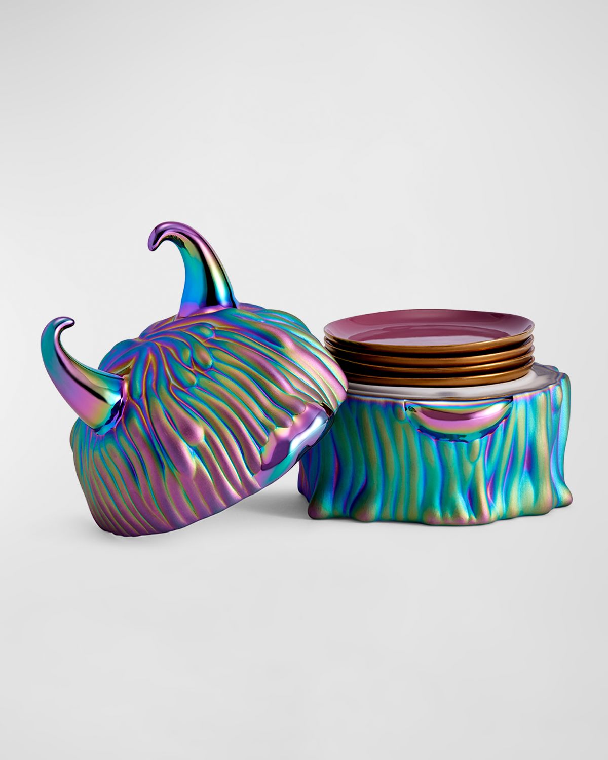 L 'Objet Haas Disco Lynda Box Plates, Set of 4