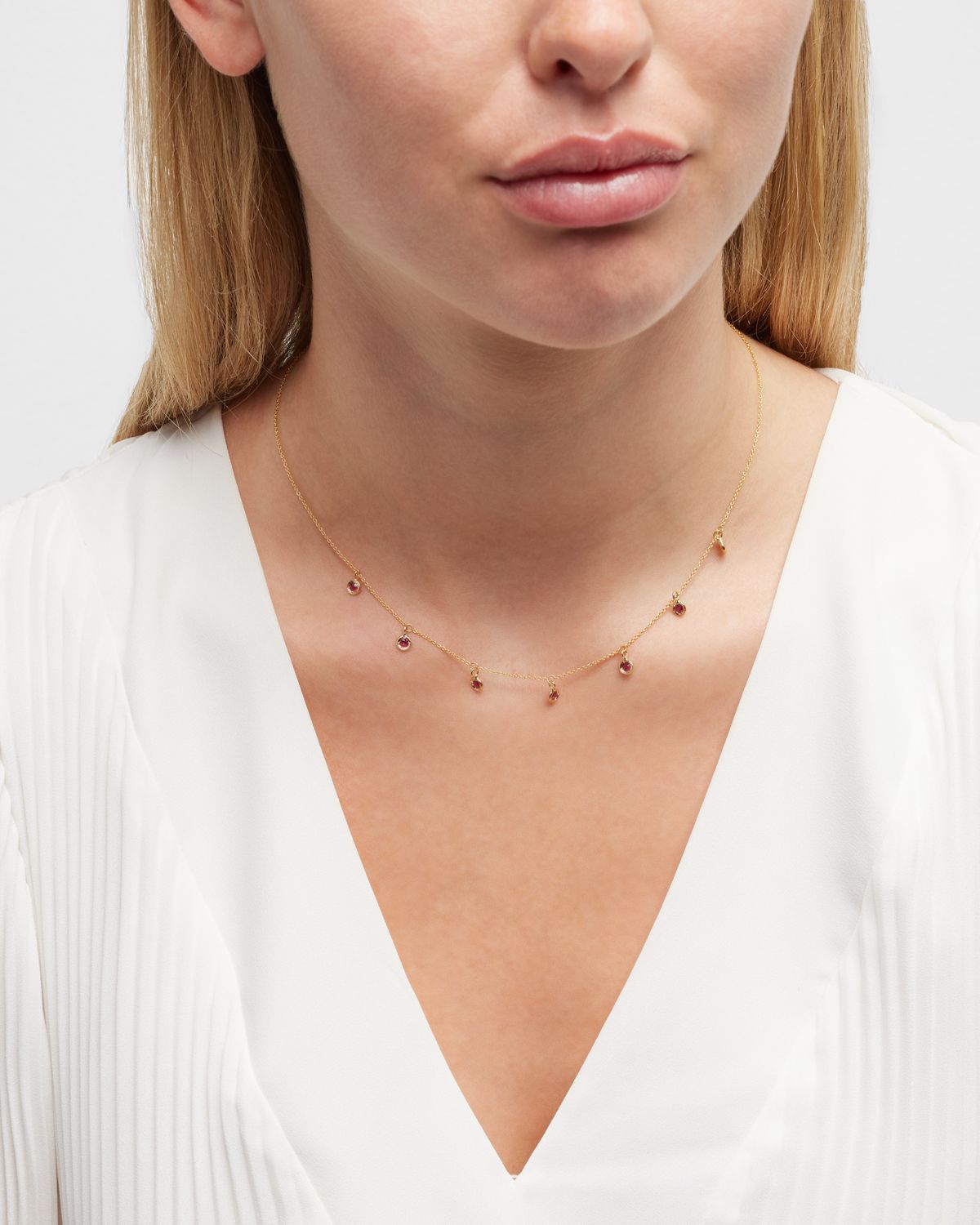 Roberto Coin 18K Yellow Gold Ruby 7 Dangle Necklace