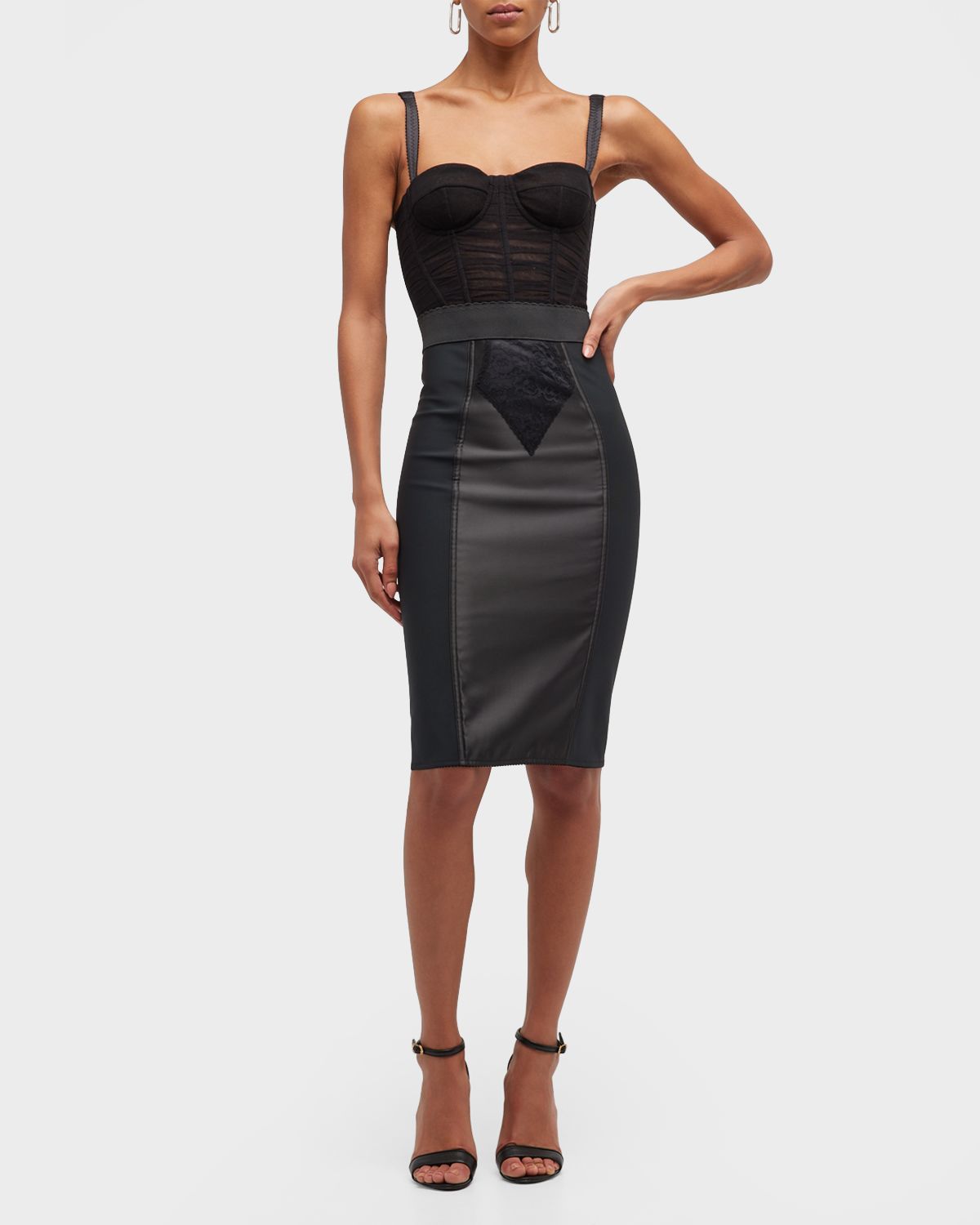 Dolce & Gabbana Ruched Crop Corset Top