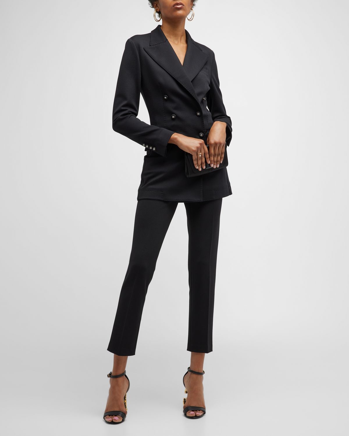 Dolce & Gabbana Long Tailored Blazer Jacket with Button Detail