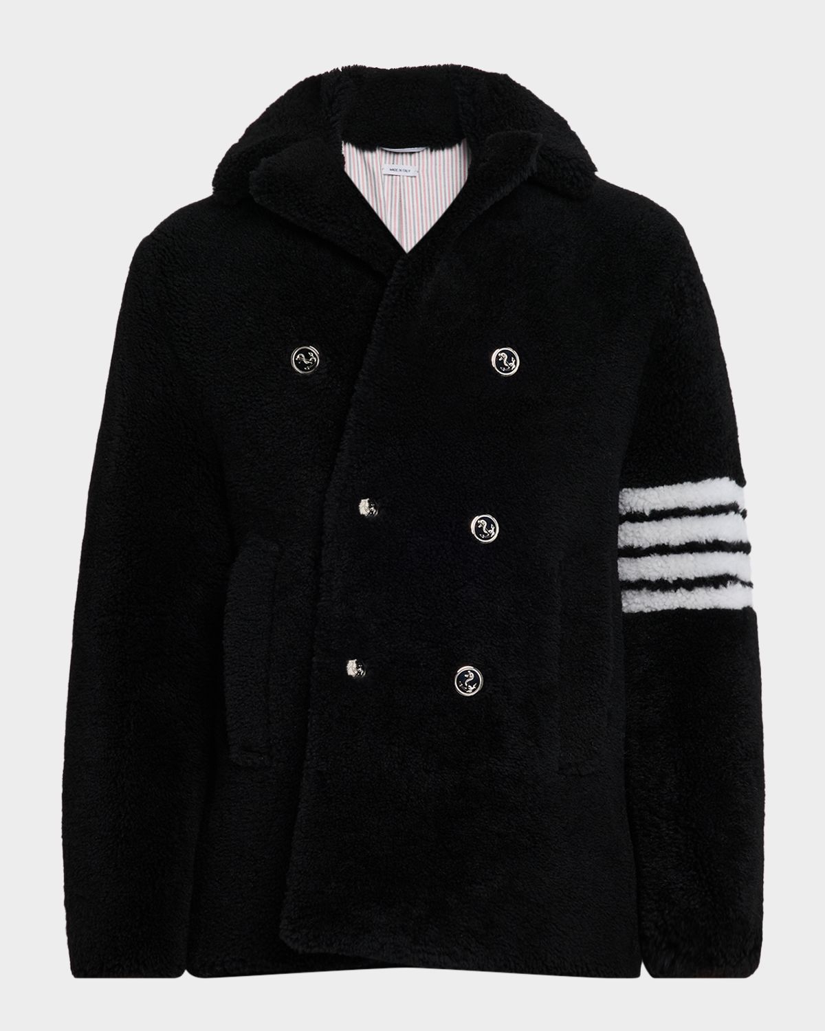 Thom Browne Men 's Shealing 4-Bar Unconstructed Peacoat