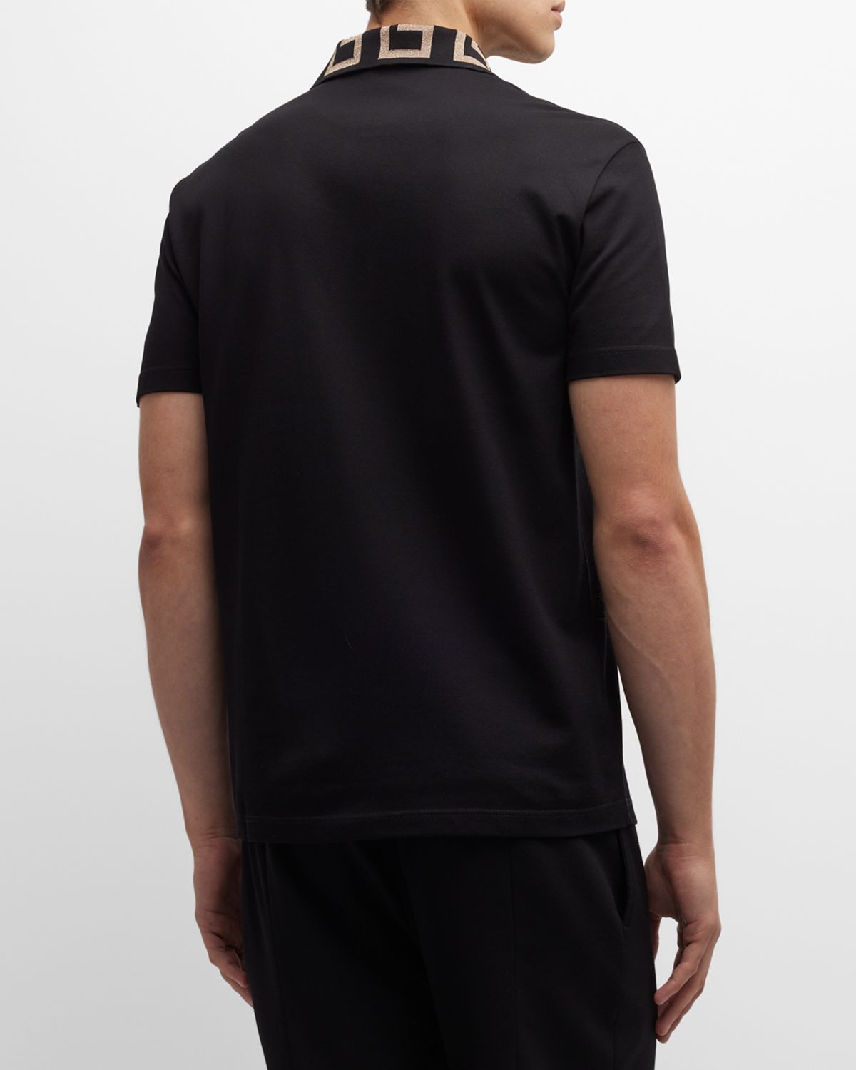 Versace Men 's Greca-Collar Polo Shirt