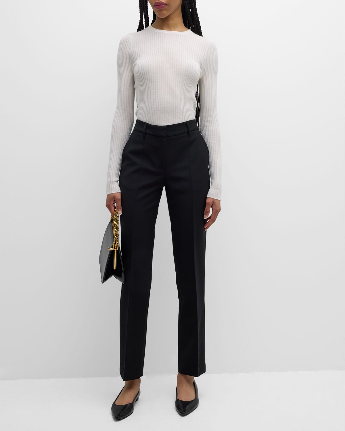 Gabriela Hearst Browning Cashmere Ribbed Top