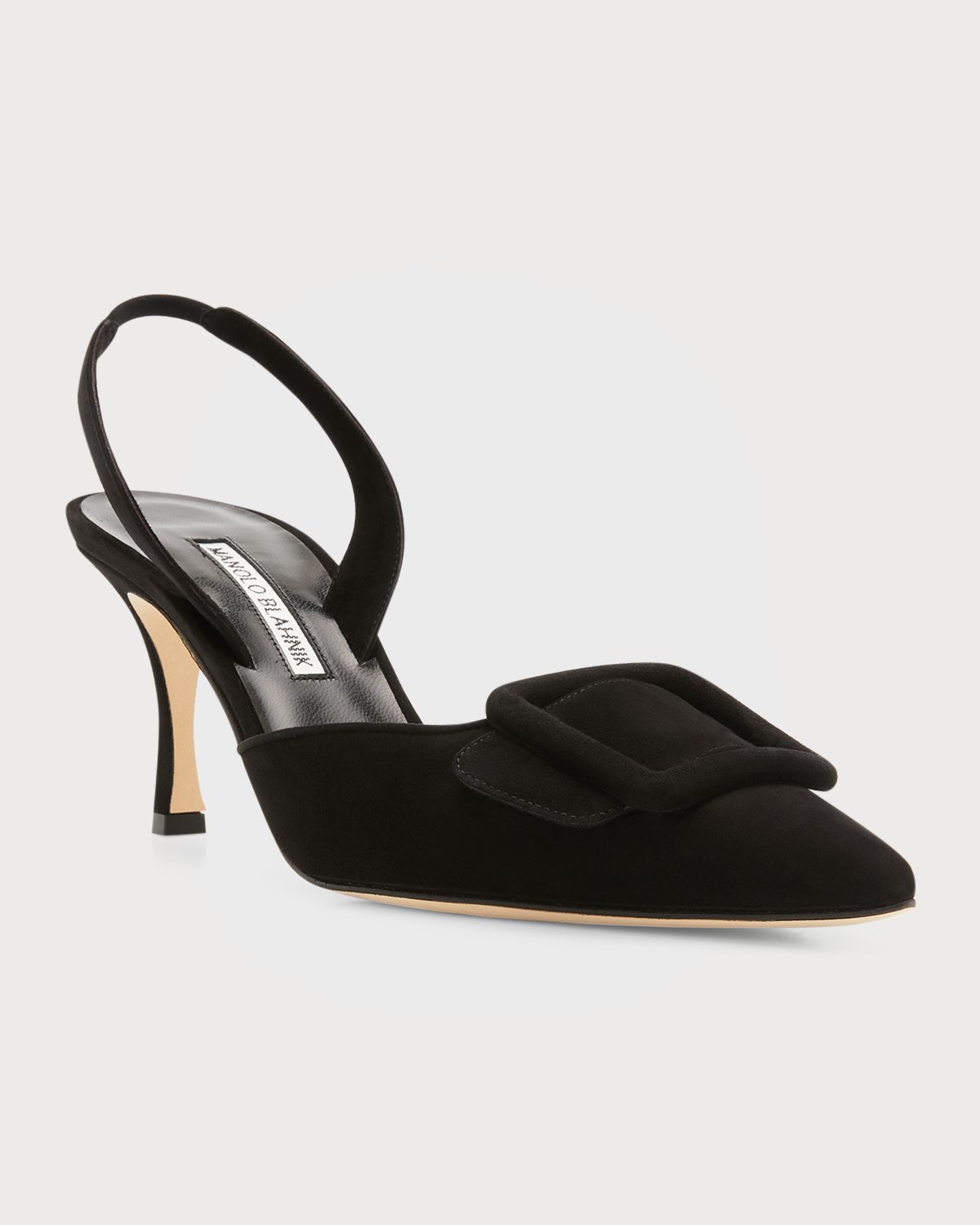Manolo Blahnik Maysli Suede Buckle Halter Pumps | Thumbnail 7