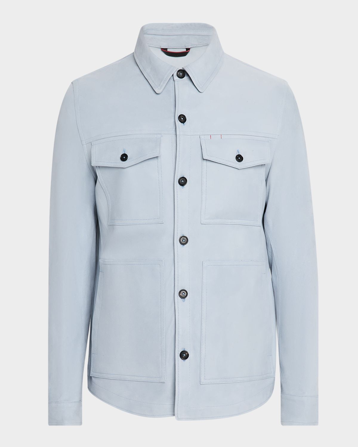 Isaia Men 's 4-Pocket Suede Overshirt