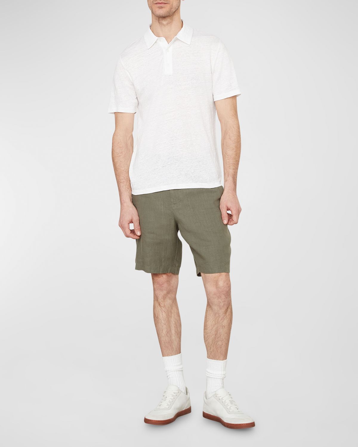 Vince Men 's Linen Polo Shirt