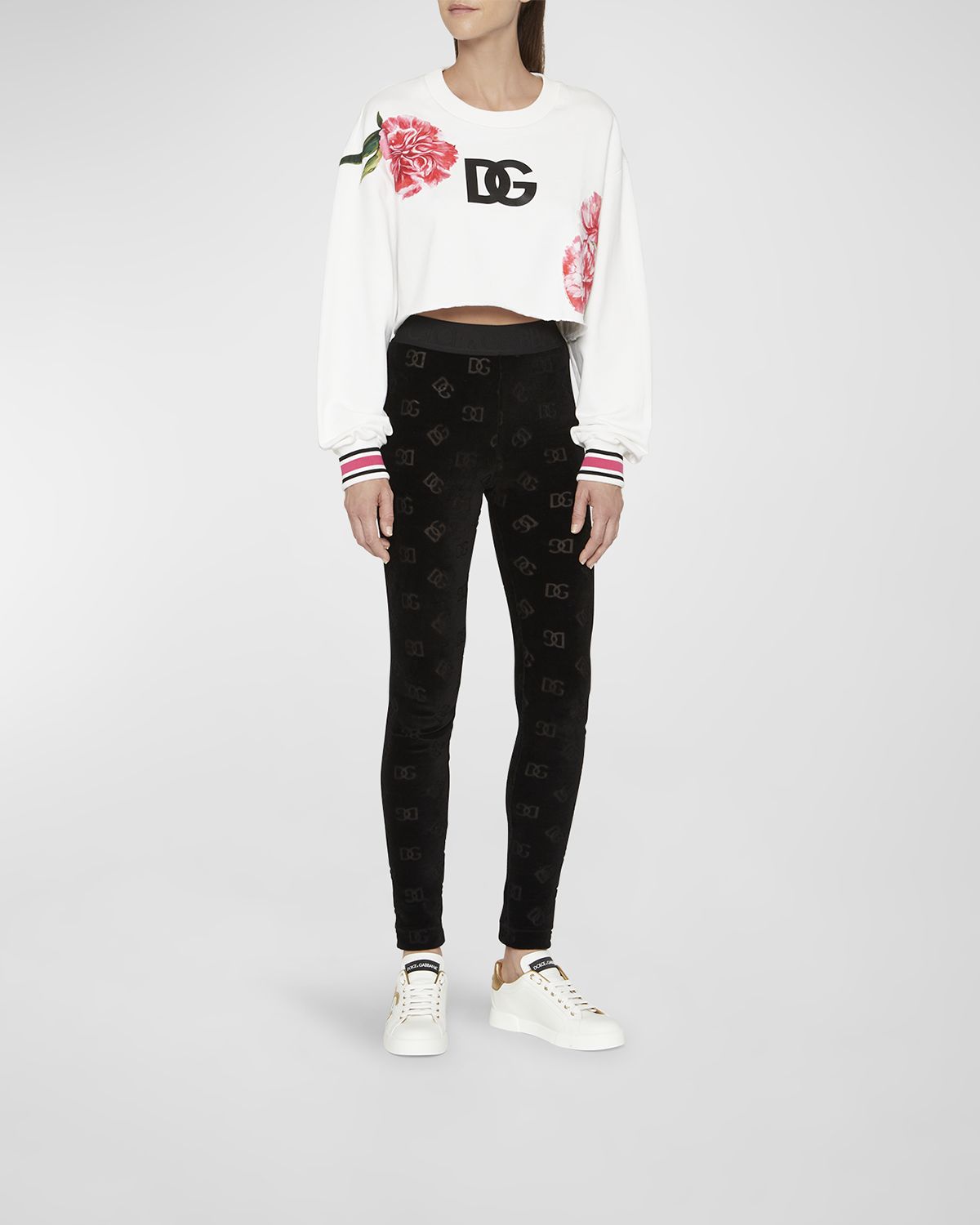 Dolce & Gabbana Bicolor Low-Top Leather Sneakers