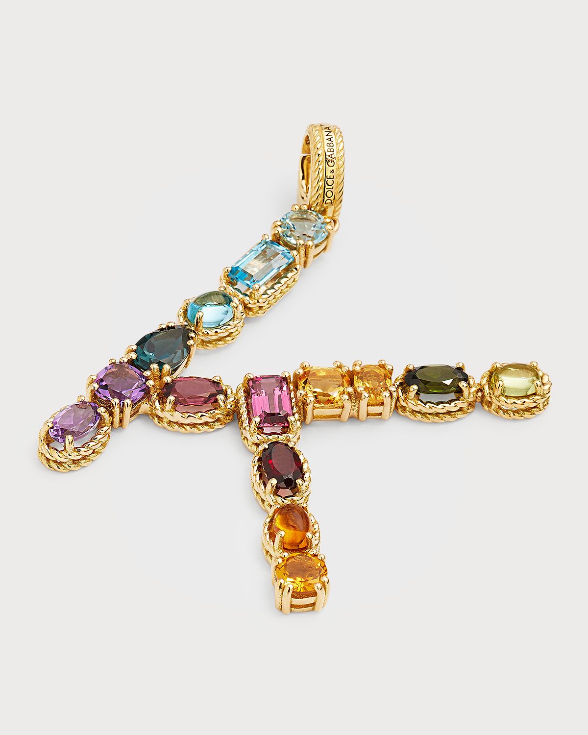 Dolce & Gabbana Yellow Gold Multi Fine Gem Charm, Letter K