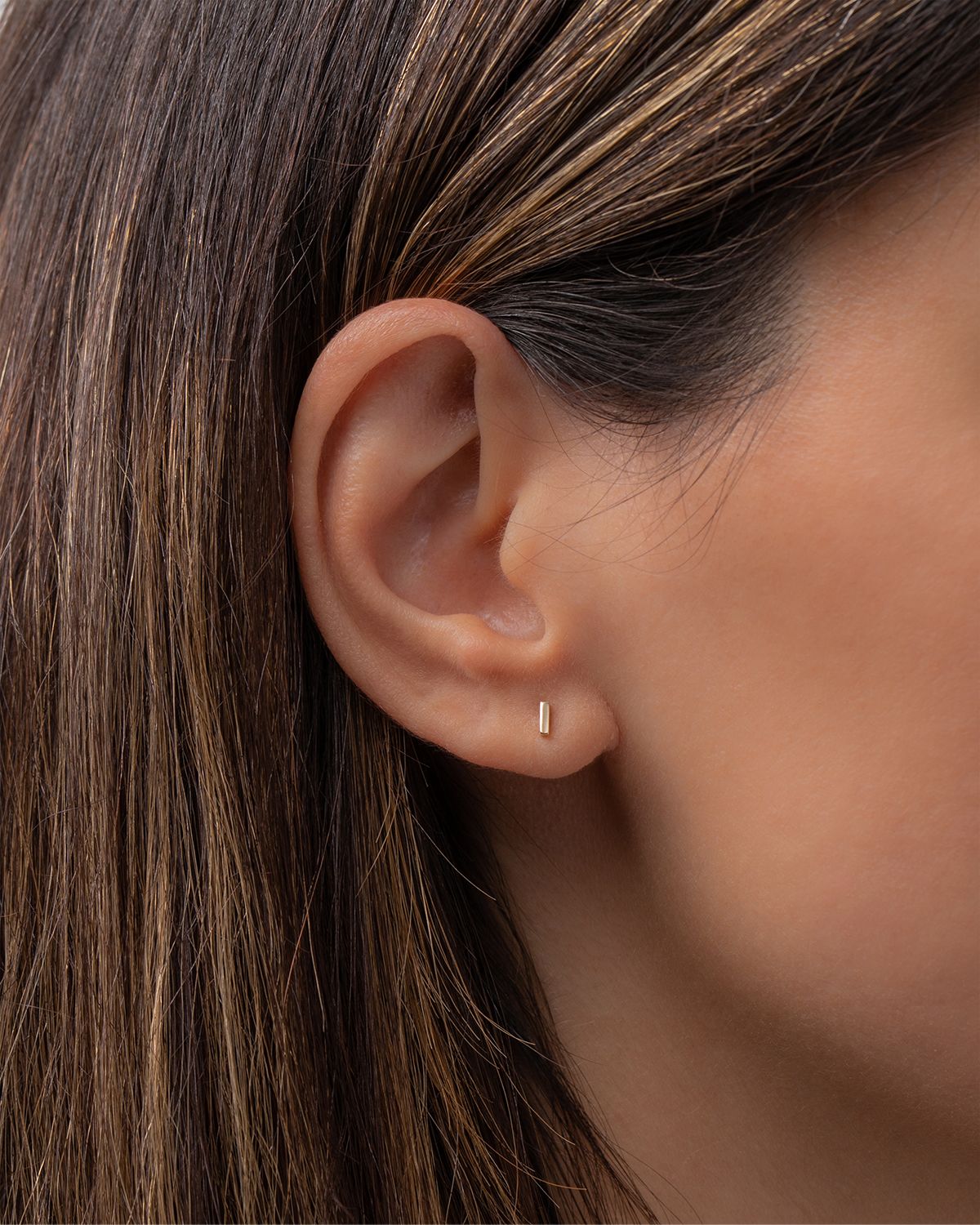 Zoe Lev Jewelry 14K Gold Mini Bar Stud Earrings