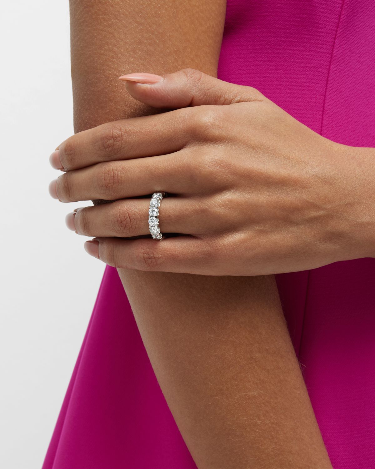 Neiman Marcus Lab Grown Diamonds Lab Grown Diamond 18K White Gold Eternity Ring, Size 6, 5.0tcw