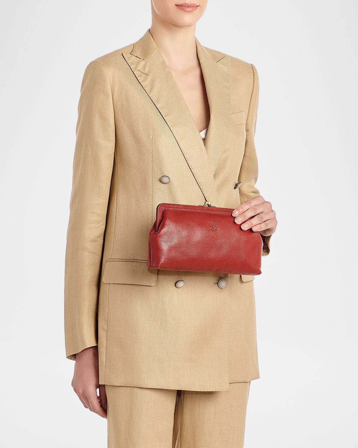 Il Bisonte Classic Vaccjetta Leather Clutch Bag