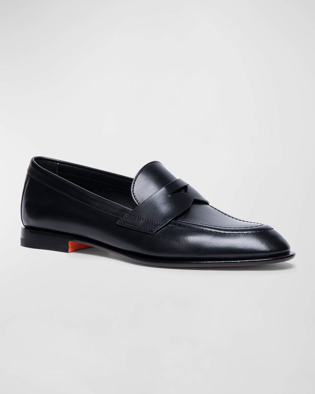 Santoni Famed Leather Penny Loafers