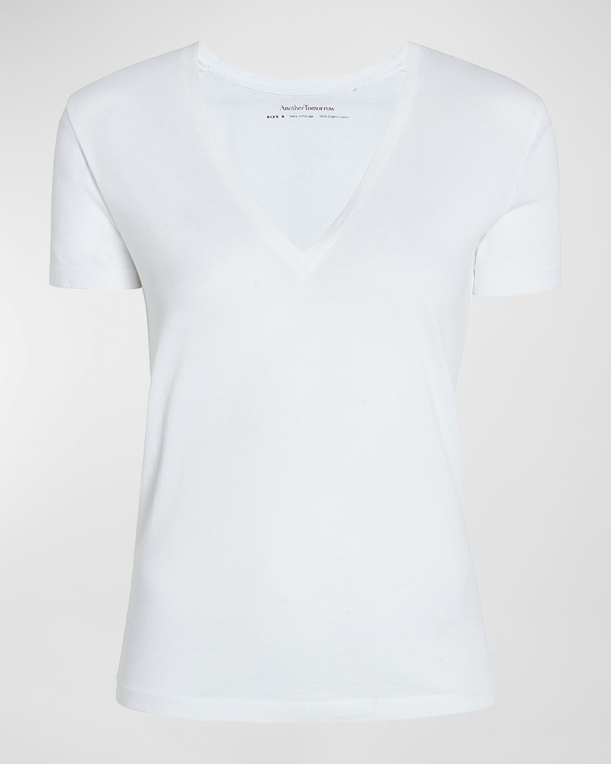 Another Tomorrow Cotton V-Neck Tee | Thumbnail 5 Another Tomorrow Cotton V-Neck Tee | Thumbnail 5