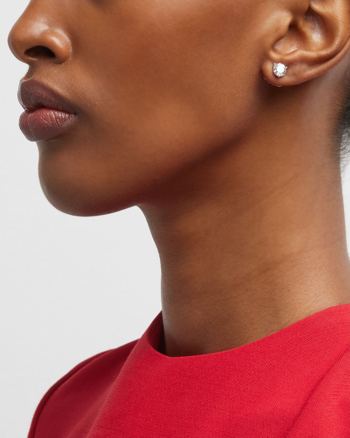 Neiman Marcus Diamonds 18K White Gold 3-Prong Round Diamond Martini Stud Earrings, 2.0tcw, 0.250"L / 0.26"W