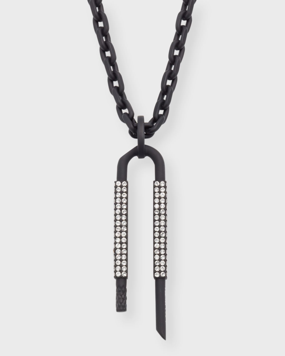 Givenchy Men 's Crystal U Lock Chain Necklace