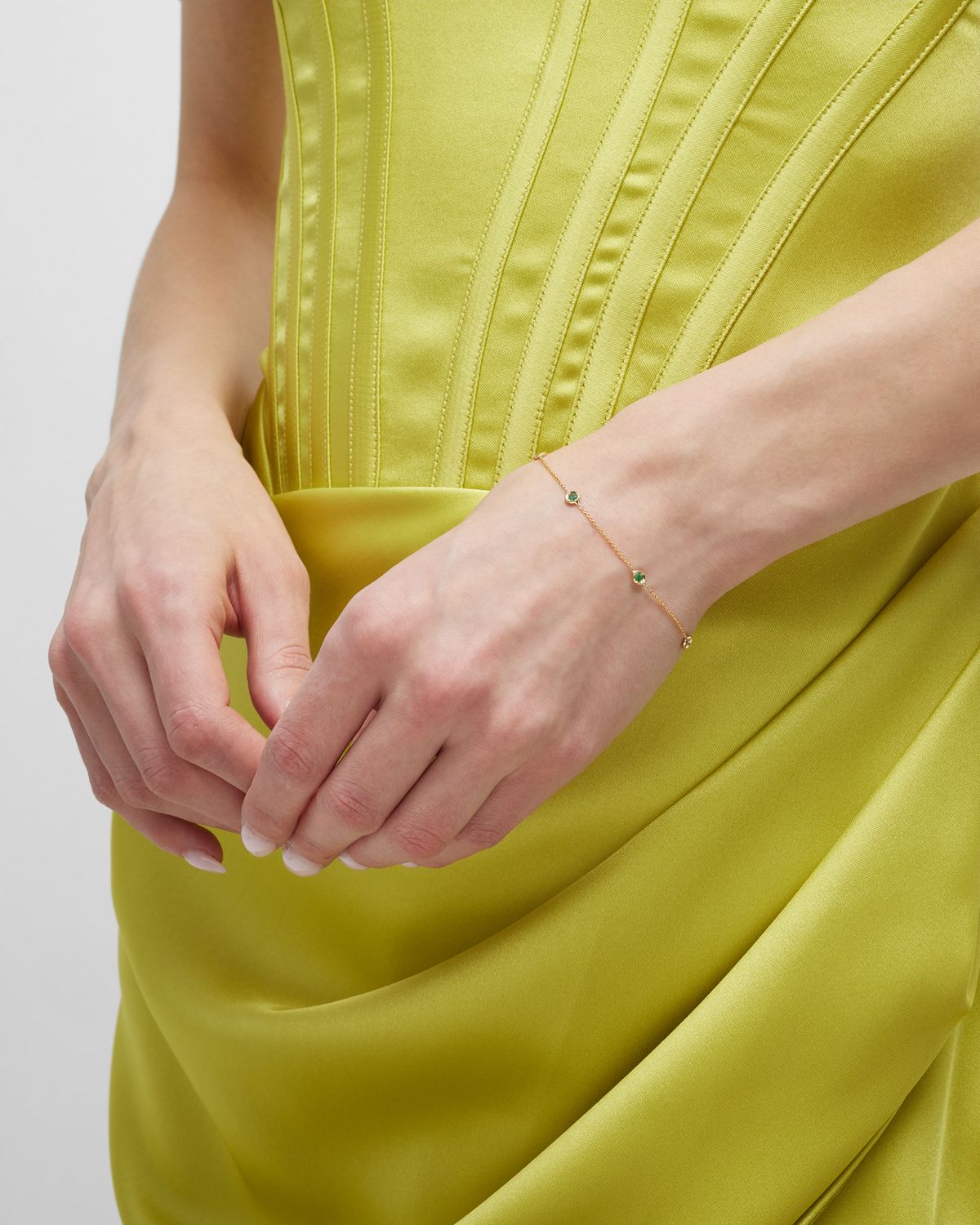 Roberto Coin 18k Gold 5-Emerald Station Bracelet