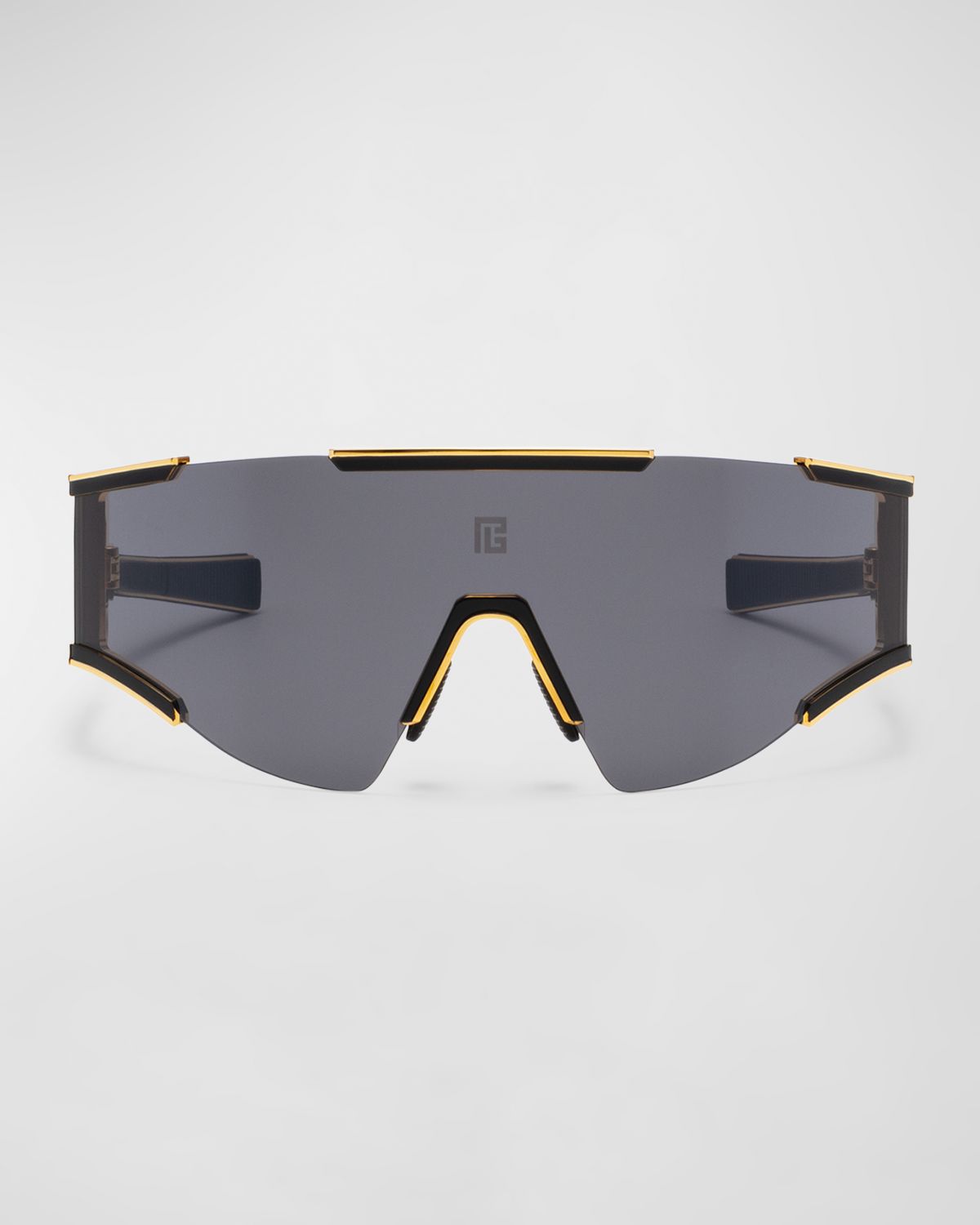 Balmain Logo Acetate & Titanium Shield Sunglasses